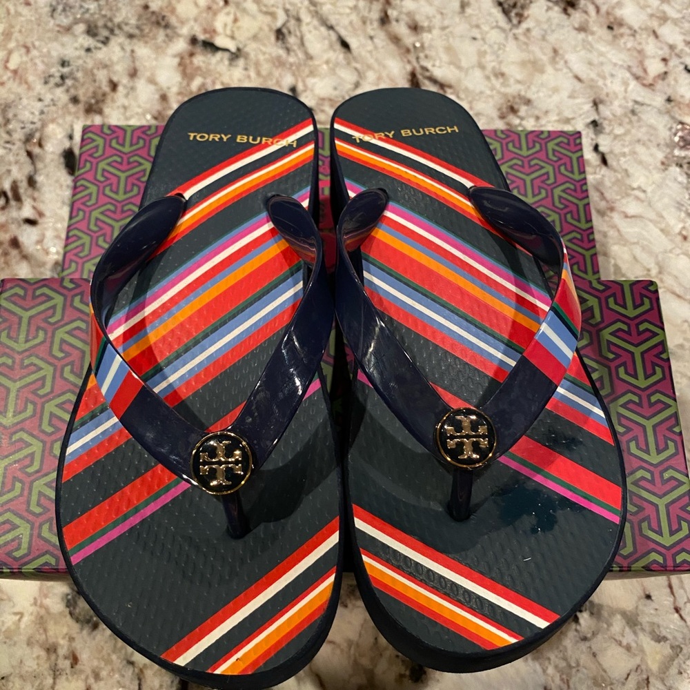 Tory Burch Wedge Sandals - Picture 2 of 5